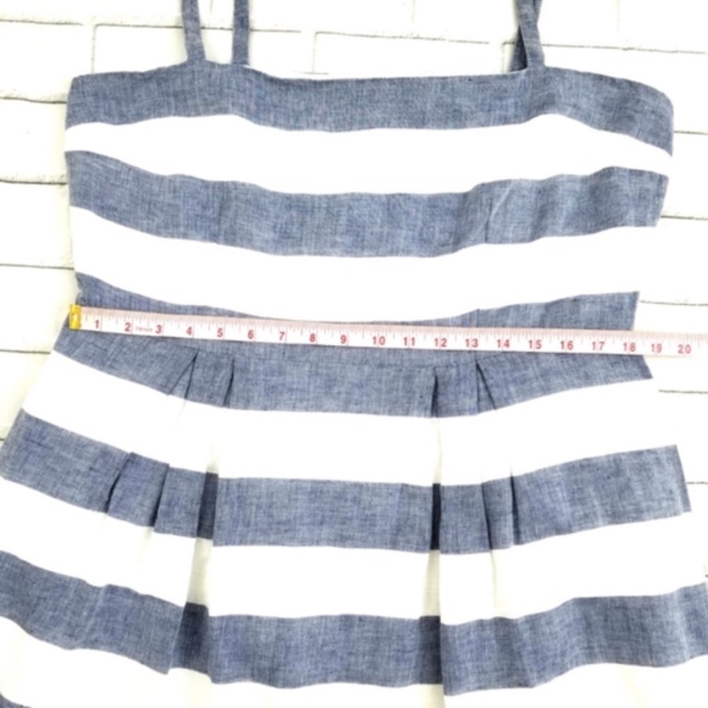 Loft Blue & White Striped Pleated Skirt Dress - Picture 4 of 6